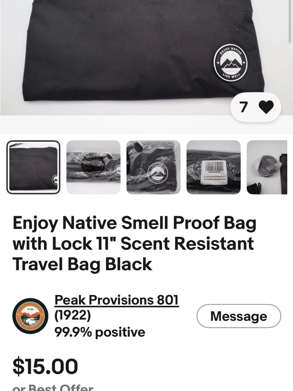 Brand new🎉 Enjoy Native Smell Proof Travel Bag with Lock - Black